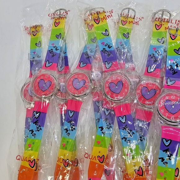 15X‎ Heart Dial 34MM Girl\'s Women\'s Watches Multicolor Plastic Band LOT OF 15 main image 8